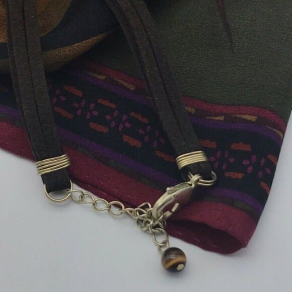 Brown Beaded Multi Strand Necklace 19" - Picture 10 of 10